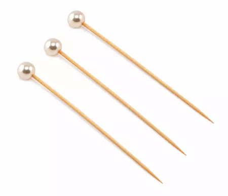 100 PIQUES BOULES PERLES 9CM
