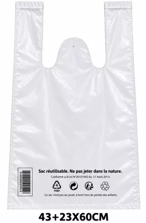 100 SACS BRETELLES 43+23x60 36L 50&micro; BLANC