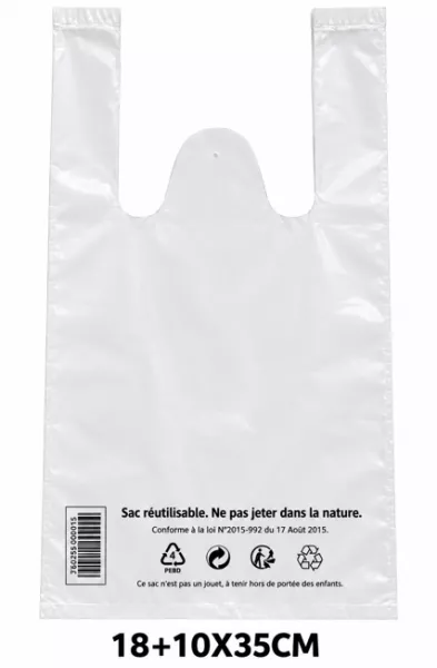 100 SACS BRETELLES 50� 18+10x35 BLANC