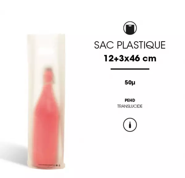 100 Sacs PDS HD Transp 1 Bouteille 55� / 12051