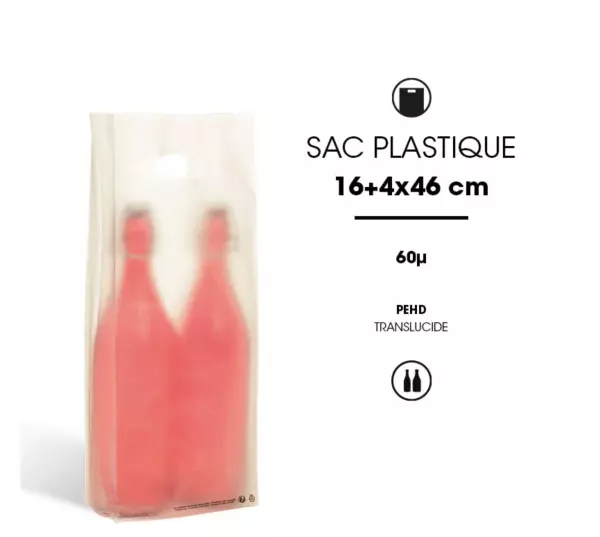 100 Sacs PDS HD Transp 2 Bouteilles 65� / 12059