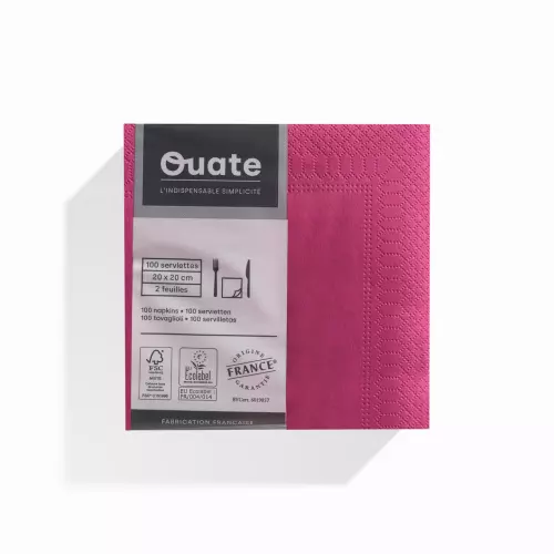 100 Serviettes 2 plis 20x20 FRAMBOISE