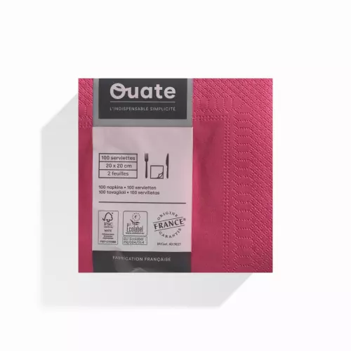 100 Serviettes 2 plis 20x20 PIVOINE