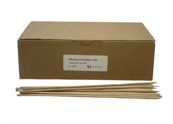 1000 Brochettes H�tre 290x3.8mm