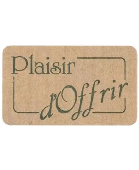 1000 �tiquettes plaisir d\'offrir kraft vert S10