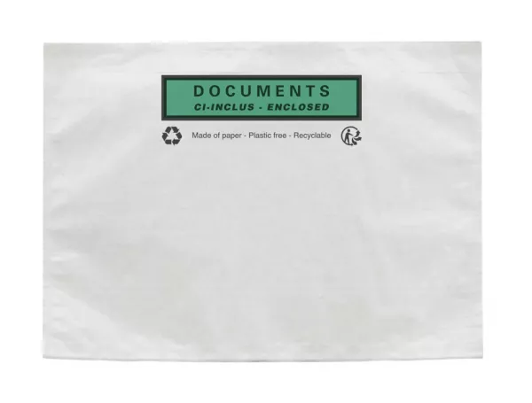 1000 Pochette porte-documents imprim�e en papier - 228 x 165 mm