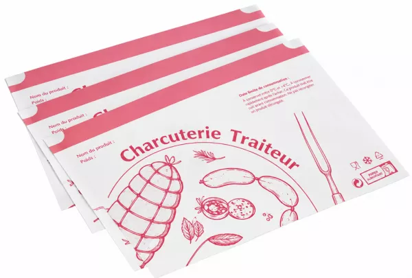 1000 POCHETTES ADHESIVES CHARCUTERIE 250X166