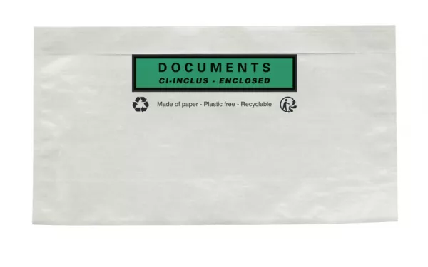 1000 Pochettes porte-documents imprim�e en papier - 228 x 120 mm