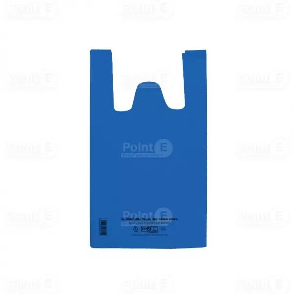 1000 sacs Bretelles PEBD 50� 26+12x45cm BLEU / BRSB5045