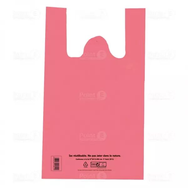 1000 Sacs Bretelles PEBD 50� 26+12x45cm ROSE / BRSRO5045