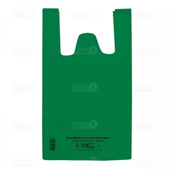 1000 Sacs Bretelles PEBD 50� 26+12x45cm VERT / BRSV5045