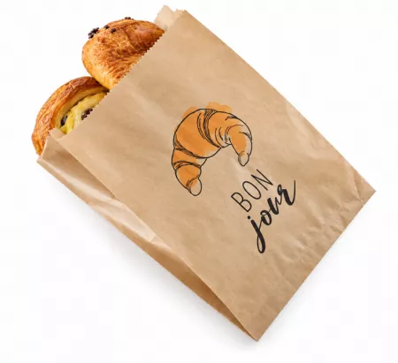 1000 SACS CROISSANTS BONJOUR 140+70x210 BRUN N&deg;3