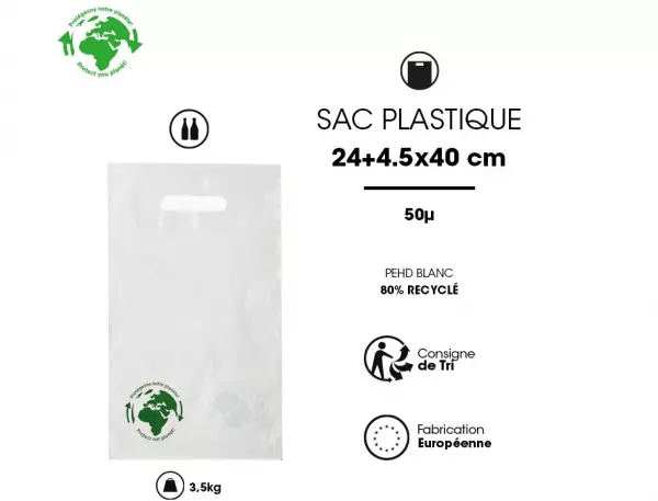 1000 Sacs PDR Blanc 2 Bouteilles 24+4.5x40 50� / 11342