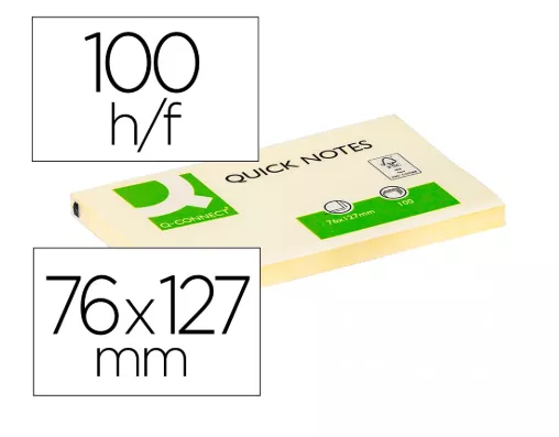 12 Blocs Notes QC 75x125 100 Feuilles JAUNE