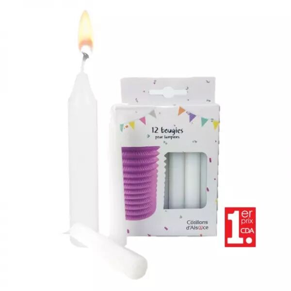 12 Bougies Blanches Pour lampions avec bob�ches