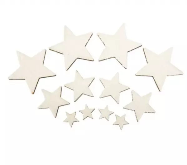 12 �toiles Bois Fourrure Blanche De 2 � 6cm