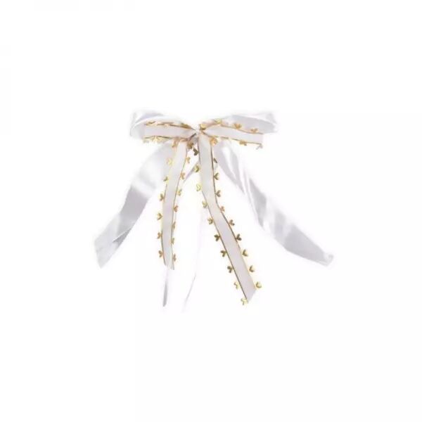 12 Noeuds ruban blanc/ coeur OR 25.