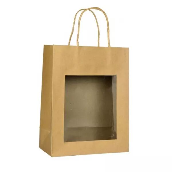 12 Sacs Kraft brun a Fenetre 220+110x280 / 21018