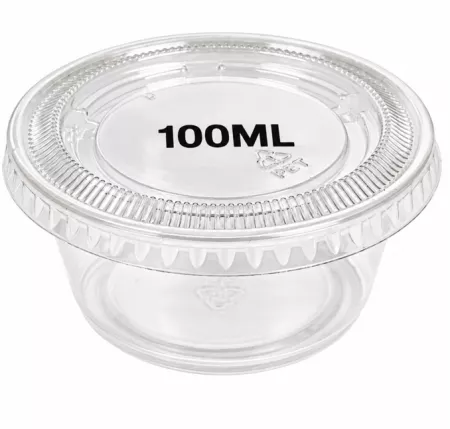 1200 POTS SAUCES + COUVERCLES TRANSPARENT 100ML