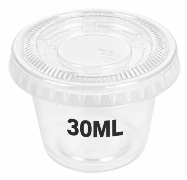 1200 POTS SAUCES + COUVERCLES TRANSPARENT 30ML