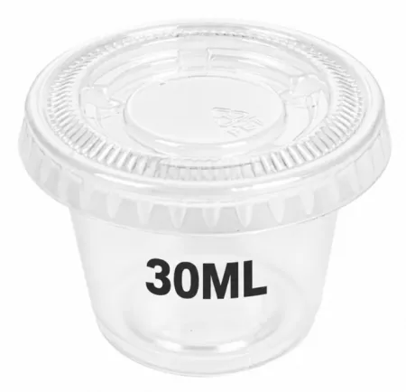 1200 POTS SAUCES + COUVERCLES TRANSPARENT 30ML