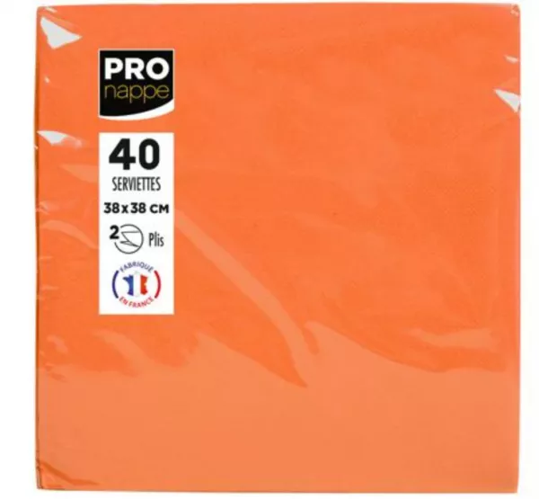 1200 SERVIETTES OUATE MICRO GAUFRE 38X38 ORANGE