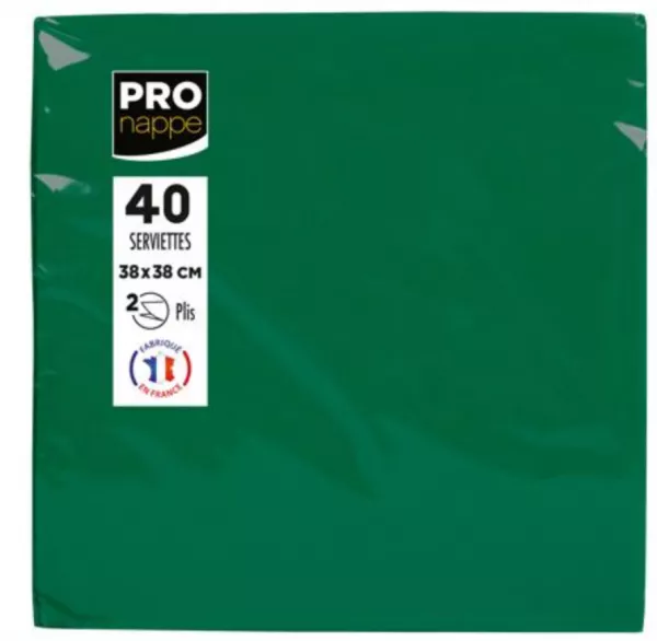 1200 SERVIETTES OUATE MICRO GAUFRE 38X38 VERT SAPIN