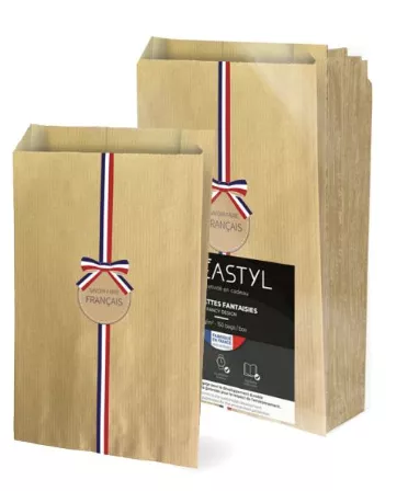 150 sacs cadeaux SAVOIR FAIRE kraft naturel 12+4,5x20