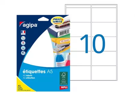 160 ETIQUETTES AGIPA A5 38.5x65