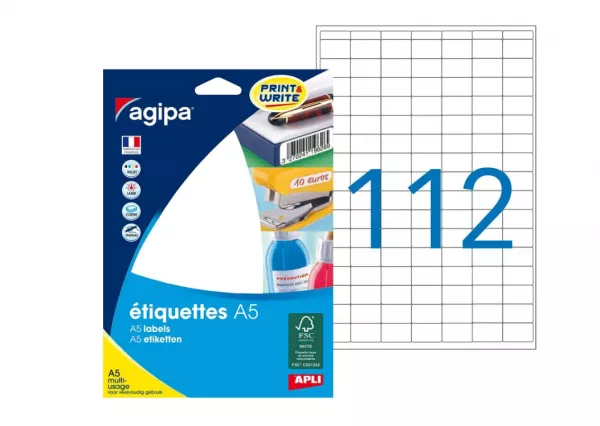 1792 ETIQUETTES AGIPA A5 12x18.3