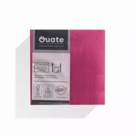 1800 Serviettes 2 plis 20x20 FRAMBOISE / CG191850