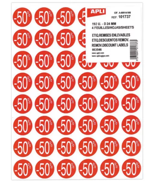 192 PASTILLES ENLEVABLES DIAMETRE 24 ROUGE -50%