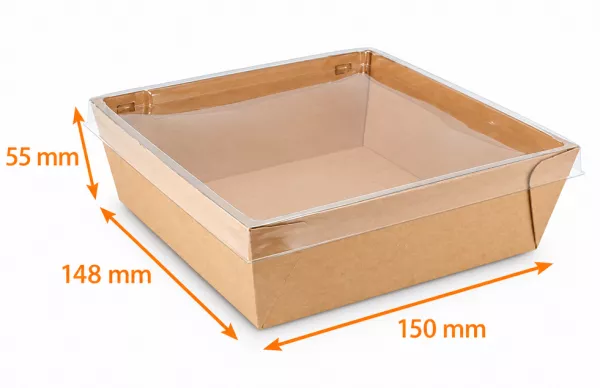 20 BARQUETTES NOMADE BRUN + COUVERCLE 150X150X55 - 1000ML