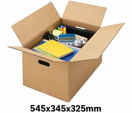20 CAISSES CARTON AVEC POIGNEES 545 x 345 x 325 mm