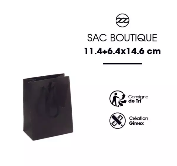20 SACS SMALL NOIR P.CORDES K. 175G - 11,4+6,4x14,6cm - 20/400