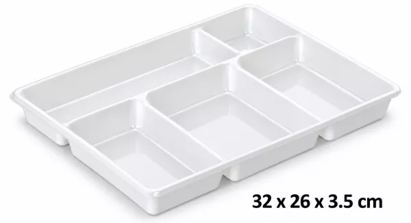 200  PLATEAUX REPAS 5 COMPART BLANCS - PR5GN2B