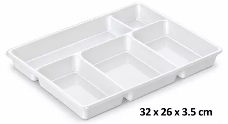 200  PLATEAUX REPAS 5 COMPART BLANCS - PR5GN2B