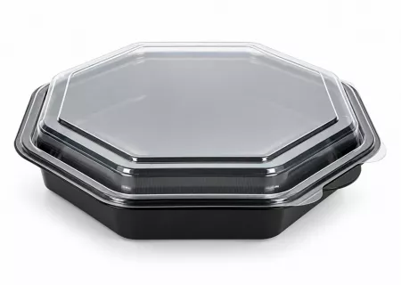 200 ASSIETTES + COUV OCTO PS - 23x23x5 NOIR