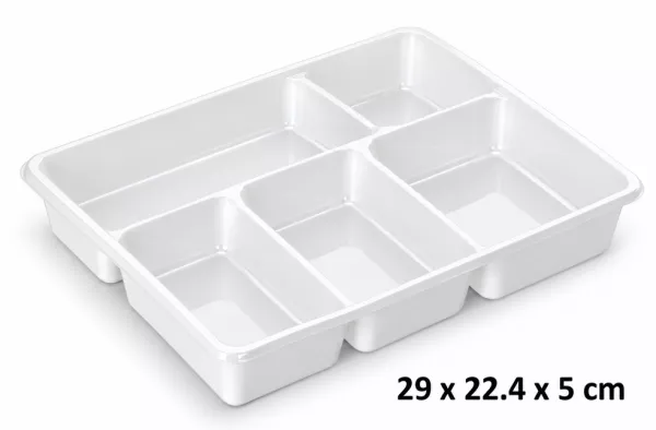 200 PLATEAUX REPAS 5 COMPART BLANCS - PR290