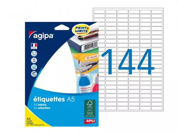 2304 ETIQUETTES AGIPA A5 8x20