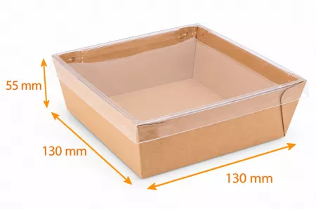 25 BARQUETTES NOMADE&reg; BRUN + COUVERCLE 130X130X55 - 750ML