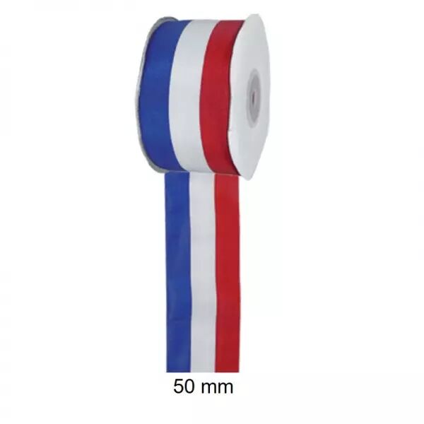 25 m Ruban tissu Tricolore 50 mm