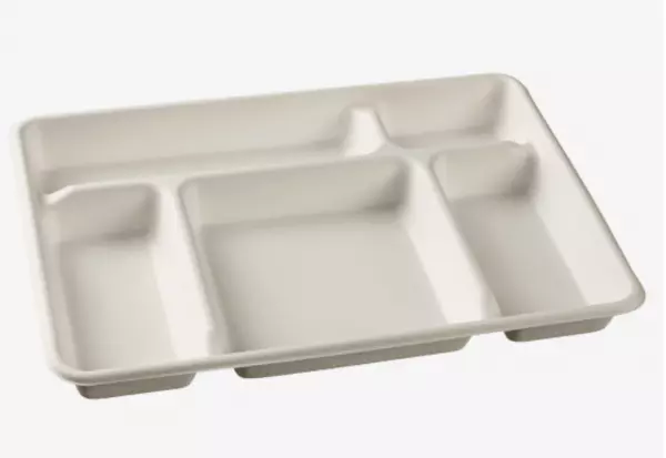 25 Plateaux Repas 5 Compartiments PULPE DE CANNE