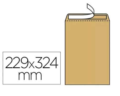25 Pochettes adh�sive kraft 229x324mm C4 90gr