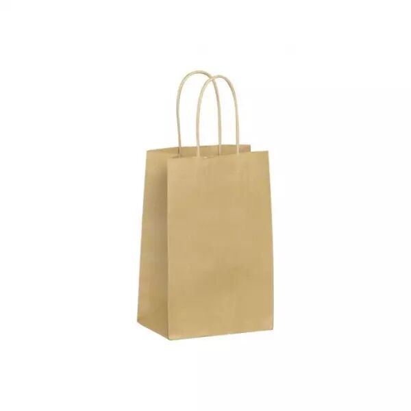 25 Sacs Mini Sacs Kraft 14+8x21cm Brun kraft
