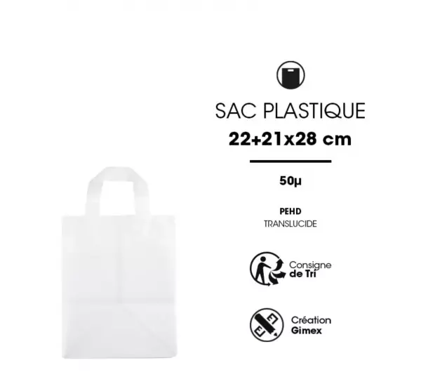 25 Sacs PEHD Traiteur Givr� 220+105x280