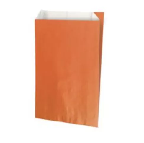 250 Sacs Cadeaux Kraft Blanc 16+8x27 ORANGE
