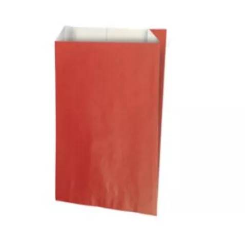250 Sacs Cadeaux Kraft Blanc 16+8x27 rouge