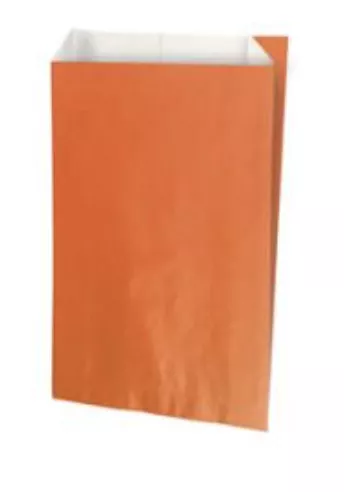 250 sacs cadeaux kraft blanc 18+6X35 ORANGE