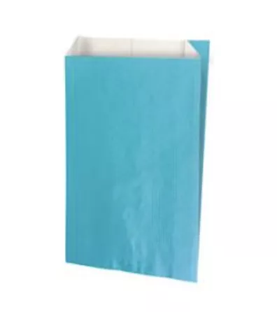 250 Sacs Cadeaux Kraft Blanc 24+7,5x41 cm bleu ciel